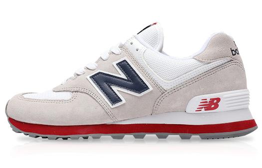 Кроссовки New Balance 574 Core Plus, серый/темно-синий/красный