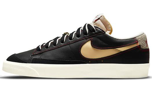 Кроссовки Nike Blazer Low 77 PRM, черный/золотой