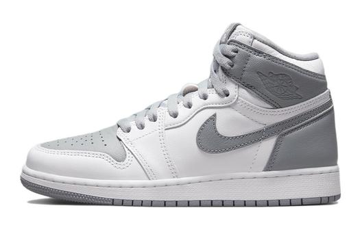 Кроссовки Jordan 1 Retro High OG Stealth GS, серый/белый