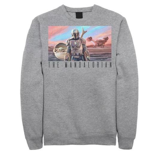 Мужской свитшот с красочным плакатом The Mandalorian Star Wars