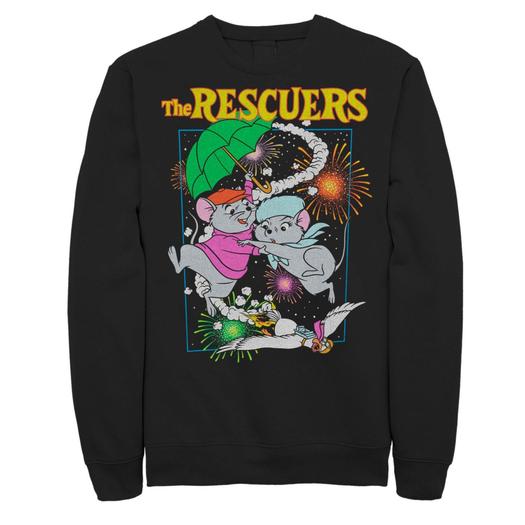 Мужской флисовый свитшот с плакатом Disney's The Rescuers Down Under Fireworks и плакатом Licensed Character