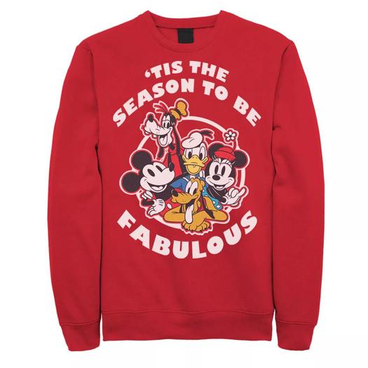 Мужской свитшот Disney Group Shot 'Tis The Season To Be Fabulous Christmas Licensed Character