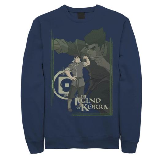 Мужской флисовый пуловер с коллажем и плакатом The Legend Of Korra Bolin Licensed Character, синий