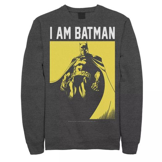 Мужской свитшот с портретом I Am Batman DC Comics