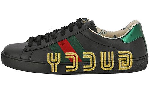 Кроссовки Gucci New Ace 'Guccy', кожаные, низкие