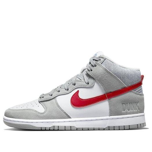 Кроссовки Nike Dunk High SE 'Athletic Club - Light Smoke Grey Gym Red', серый