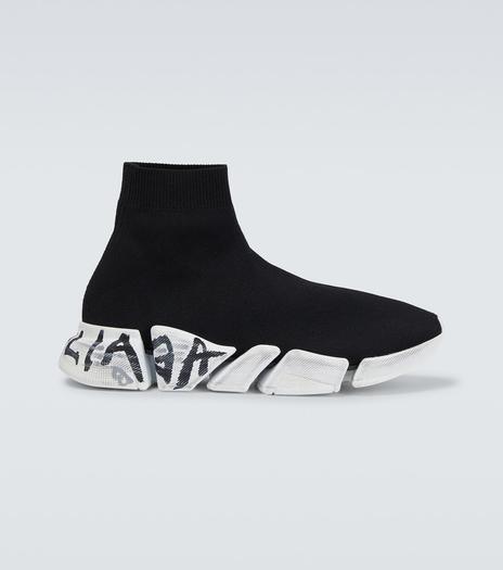 Кроссовки Balenciaga Speed 2.0 Graffiti, черные