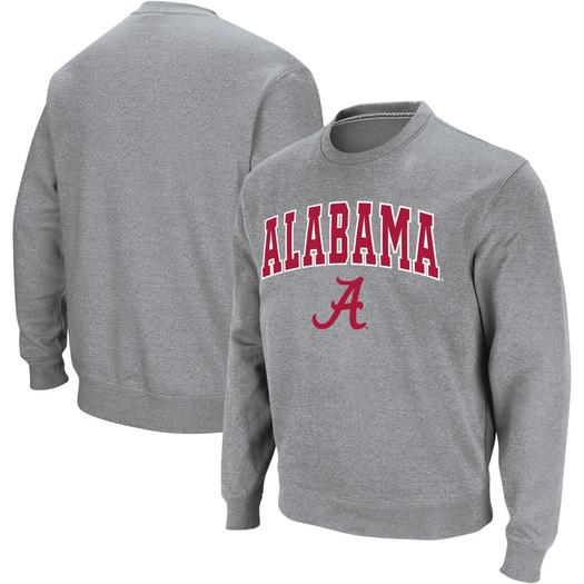 Мужской серый свитшот с круглым вырезом Alabama Crimson Tide Arch и логотипом Colosseum