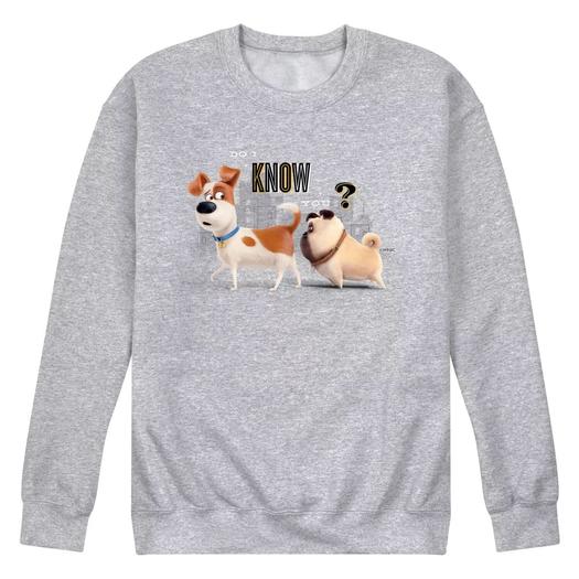 Мужской флисовый пуловер с графическим рисунком Secret Life Pets Know Licensed Character