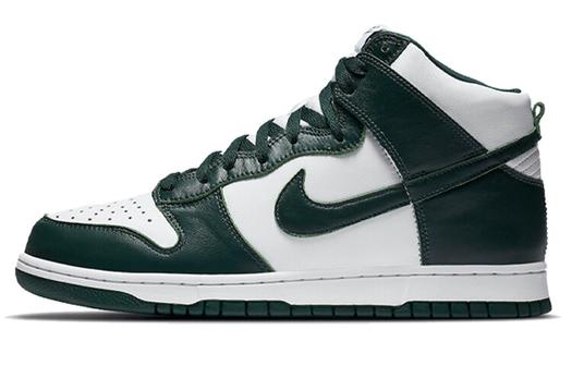 Кроссовки Nike Dunk High, белый/темно-зеленый
