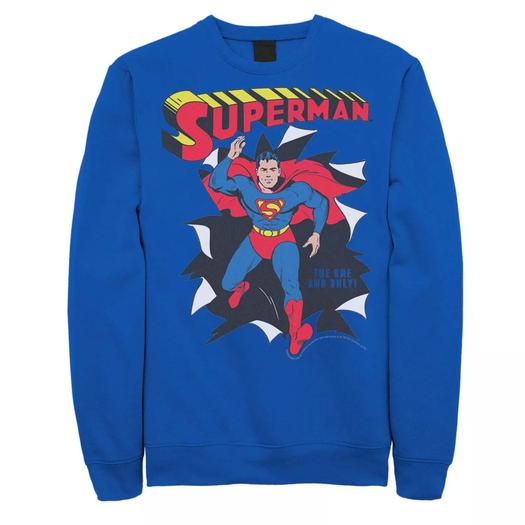 Мужской свитшот с плакатом DC Comics «Супермен сквозь стену» Licensed Character