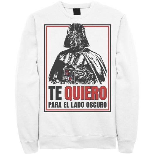 Мужской флисовый свитшот со звездными войнами Te Quiero Para El Lado Oscuro Star Wars, белый