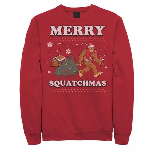 Мужской уродливый свитер Merry Squatchmas Big Foot с мультяшным рисунком и флисовым пуловером Licensed Character