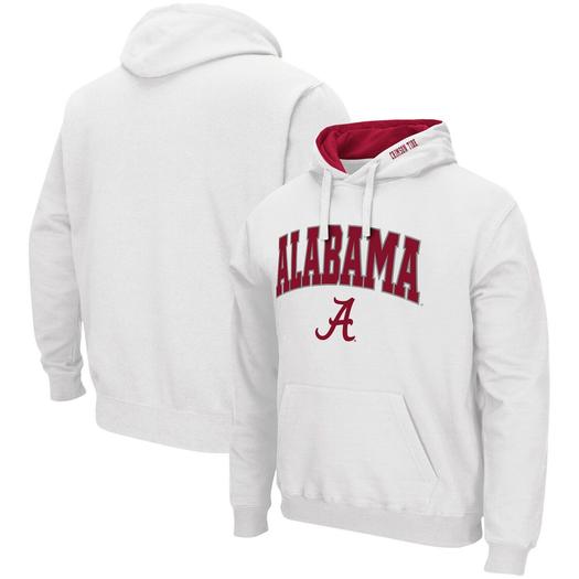 Мужской белый пуловер с капюшоном Alabama Crimson Tide Arch & Logo 3.0 Colosseum
