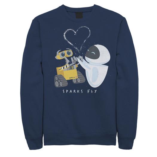 Мужской свитшот с портретом Disney/Pixar Wall-E & Eve Sparks Fly Licensed Character