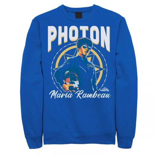 Мужской свитшот с портретом Marvel Captain Marvel Maria Photon
