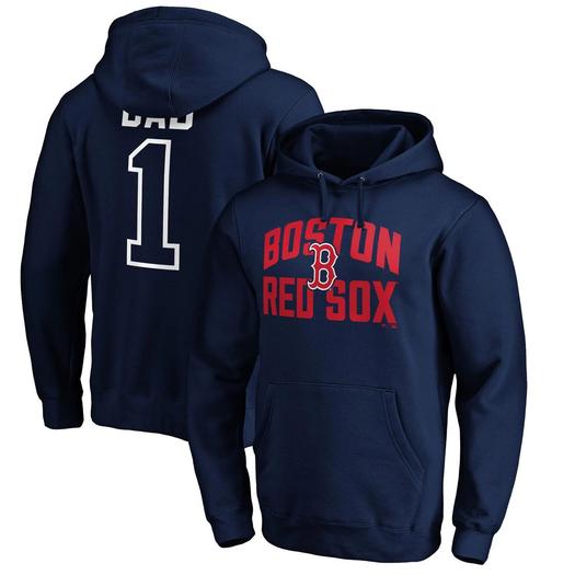 Мужской пуловер с капюшоном Fanatics темно-синего цвета Boston Red Sox Father's Day #1 Dad