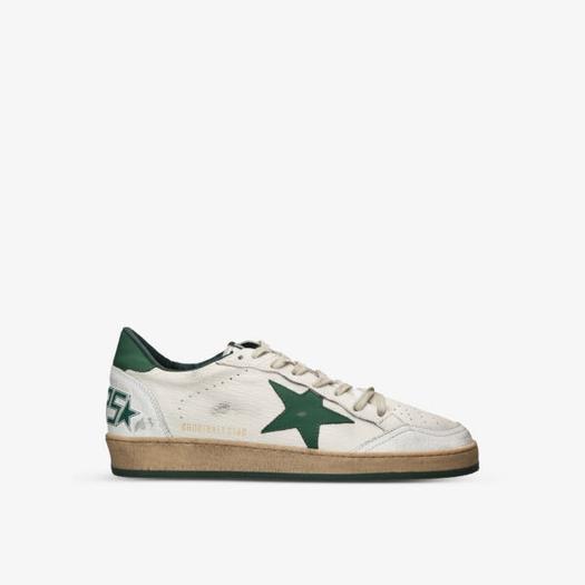 Кожаные низкие кеды Ball Star со звездами Golden Goose, зеленый