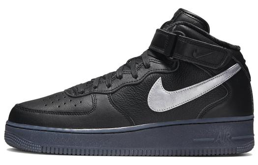 Кроссовки Nike Air Force 1 Mid Prm, черный/серебристый