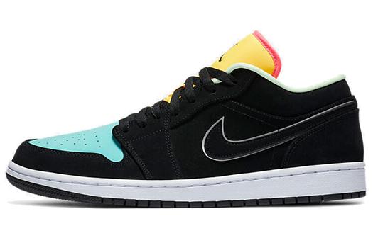 Кроссовки JORDAN 1 Low Black Aurora Green Laser Orange