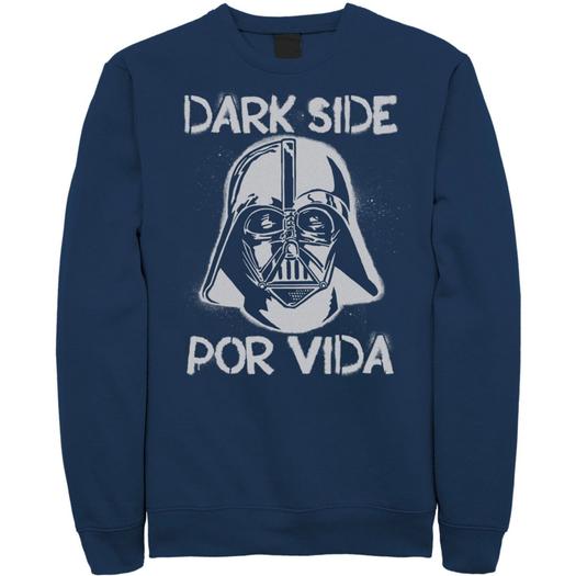 Мужской флисовый свитшот со штампом «Звездные войны Дарт Вейдер» Dark Side Por Vida Star Wars, синий