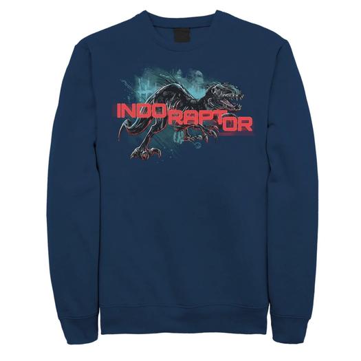 Мужской свитшот с портретом Jurassic World Indo Raptor Splatter Licensed Character, синий