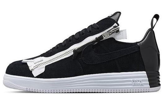 Кроссовки для скейтбординга Nike Lunar Force 1 с молнией, черный/белый