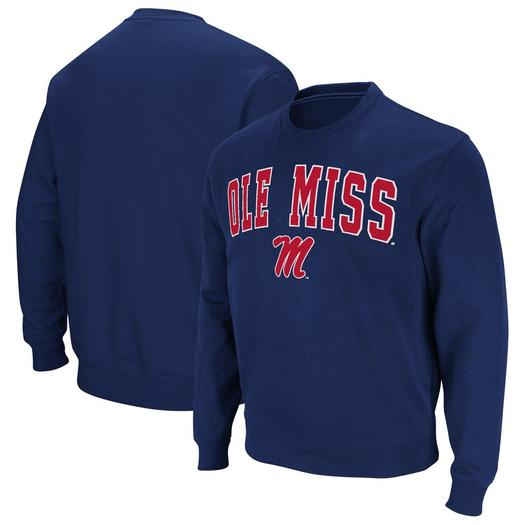 Мужской темно-синий пуловер с логотипом Ole Miss Rebels Arch & Logo Colosseum