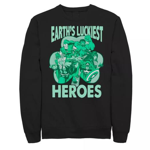 Мужской пуловер Marvel Luckiest Heroes Licensed Character, черный