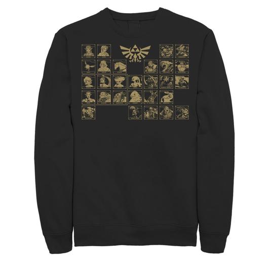 Мужской флисовый пуловер с периодическим рисунком Nintendo Nintendo Legend of Zelda Ocarina Of Time Licensed Character