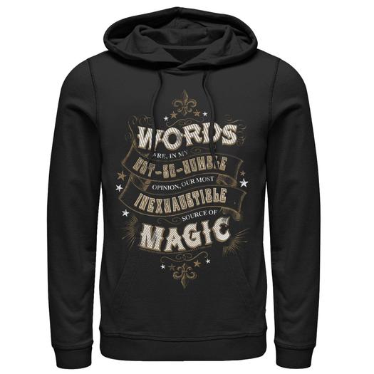 Мужской пуловер с капюшоном Words is Magic Harry Potter, черный