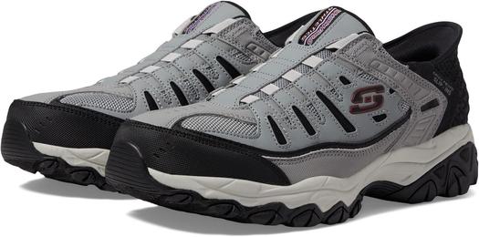 Кроссовки Afterburn M. Fit Ridgeburn Hands Free Slip-Ins SKECHERS, серый/черный