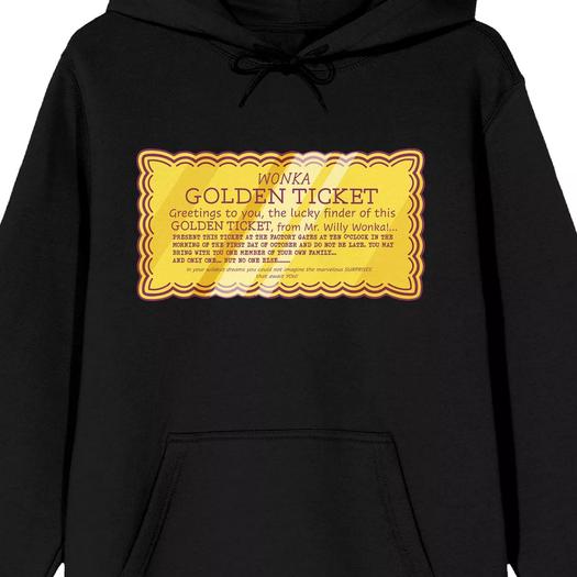 Мужская толстовка с капюшоном Willy Wonka Golden Ticket Licensed Character