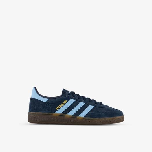 Замшевые кроссовки Handball Spezial с низким берцем Adidas, темно-синий