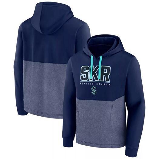 Мужской пуловер с капюшоном из трех смесей с фирменным логотипом Deep Sea Seattle Kraken Successful Tri-Blend Fanatics