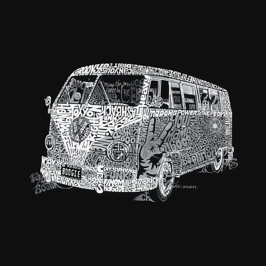 70-е – мужской свитшот с круглым вырезом с рисунком Word Art LA Pop Art