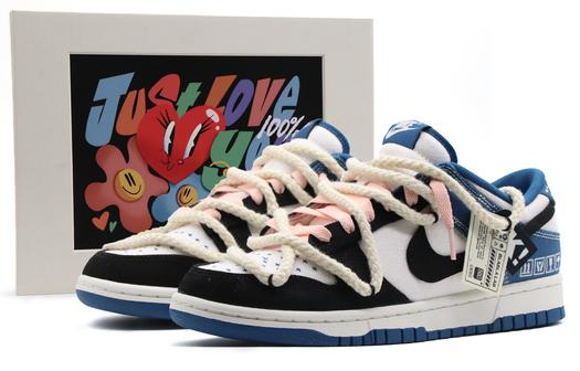 Кроссовки Nike Dunk Skateboard Shoes Men Low-Top Black, черный/синий/белый
