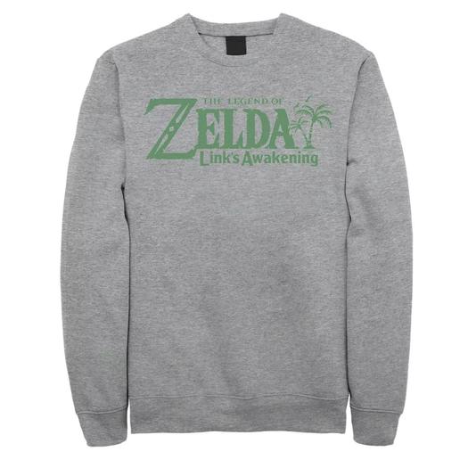 Мужской флисовый пуловер с зеленым логотипом Nintendo Legend Of Zelda Links Awakening Palm Tree Licensed Character