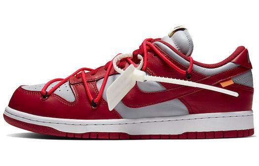 Кроссовки Nike Dunk Low Off-White, серый/красный