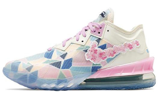 Кроссовки Nike x Atmos LeBron 18, низкие, белый/светло-розовый