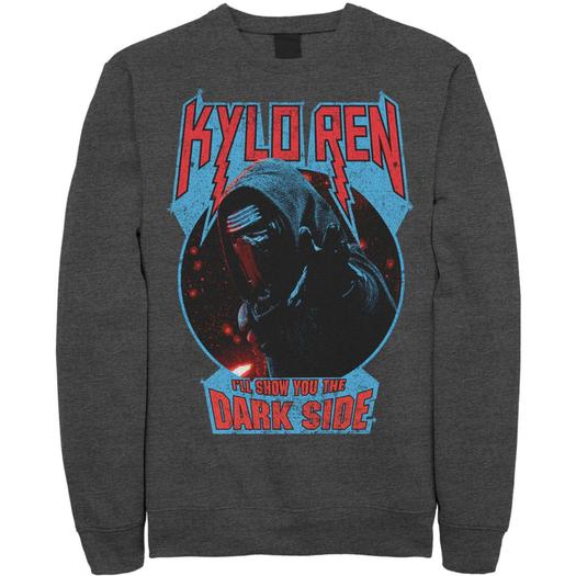 Мужской свитшот с металлической надписью Star Wars Kylo Ren Show You The Dark Side Licensed Character
