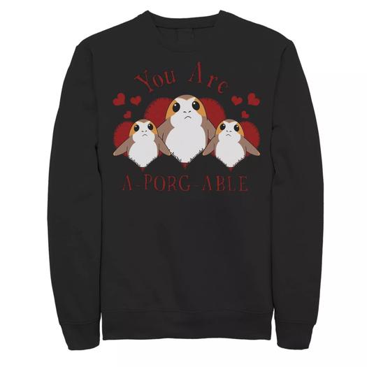 Мужской свитшот A-Porg-Able Hearts Star Wars