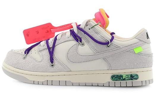 Кроссовки Nike Dunk Low Off-White Lot 15, белый/розовый