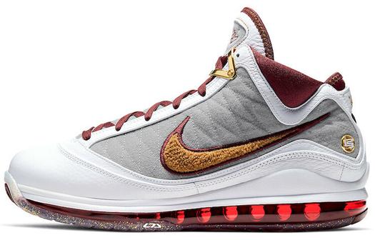 Кроссовки Nike Lebron 7 Vintage Unisex, белый/темно-красный/золотой