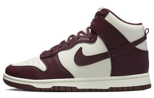 Кроссовки Nike Dunk High, бордовый/белый