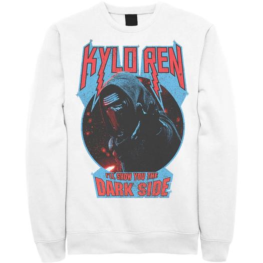 Мужской свитшот с металлической надписью Star Wars Kylo Ren Show You The Dark Side Licensed Character, белый