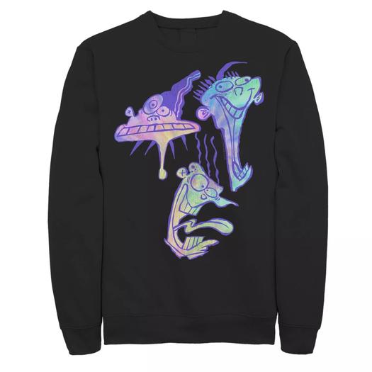 Мужской свитшот Cartoon Network Ed, Edd n Eddy Trippy Laughing Headshots, Black Licensed Character, черный