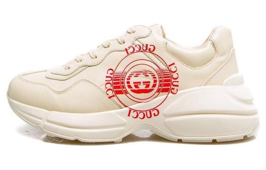 Кроссовки Gucci Rhyton Stamp Print Sneakers, с принтом, белые