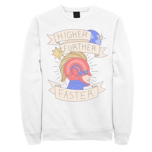 Мужской свитшот с баннером Captain Higher Better Faster Marvel