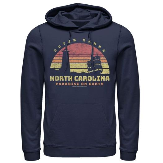 Мужская толстовка с капюшоном Outer Banks North Carolina Paradise On Earth в стиле ретро с закатом Licensed Character